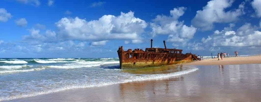 Corrosion on a beached vessel